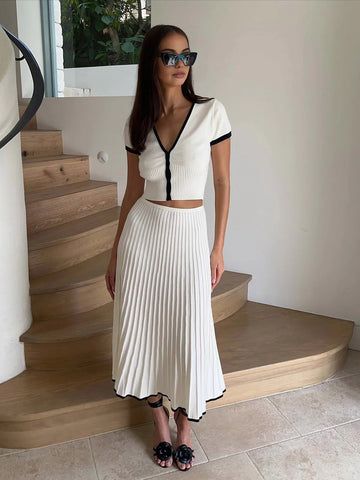 Knitted Slim Fit Skirt & Top Matching Suit Knitted Slim Fit Skirt & Top Matching Suit