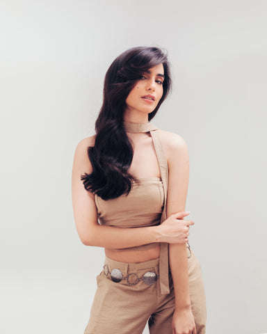 Shaloe Bandeau Top And Scarf Set Shaloe Bandeau Top And Scarf Set