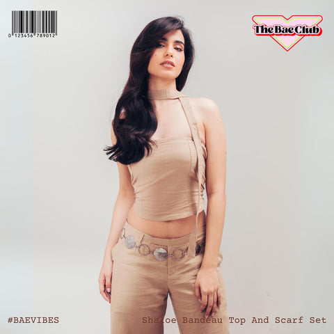 Shaloe Bandeau Top And Scarf Set Shaloe Bandeau Top And Scarf Set