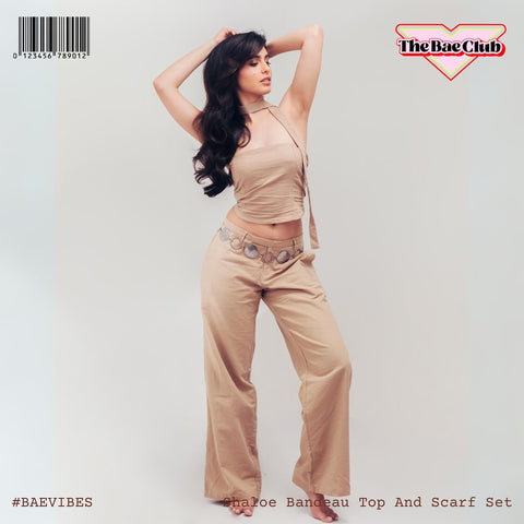 Shaloe Bandeau Top And Scarf Set Shaloe Bandeau Top And Scarf Set