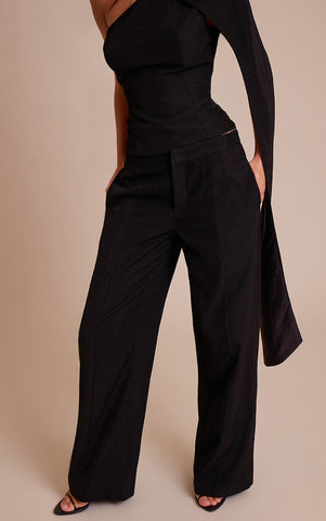 Tailored Woven Shoulder Cape Top and Trousers Tailored Woven Shoulder Cape Top and Trousers