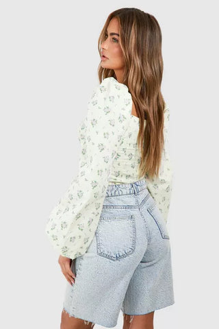Floral Frill Corset Top Floral Frill Corset Top