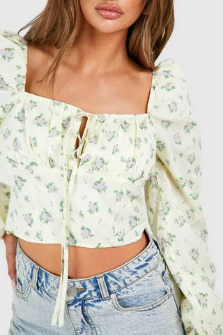 Floral Frill Corset Top Floral Frill Corset Top