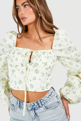 Floral Frill Corset Top Floral Frill Corset Top