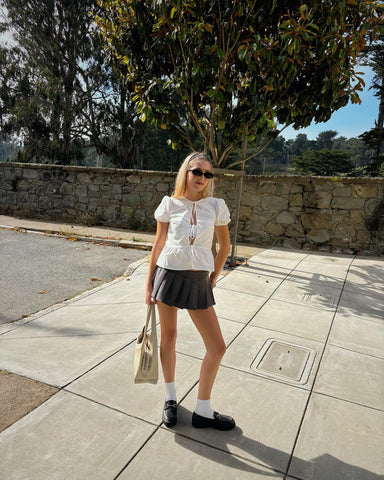 Serene Charm Puff Sleeve Tie Top Serene Charm Puff Sleeve Tie Top