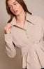 Pleated Cinched Waist Shirt