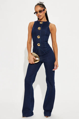 Sonya Denim Jumpsuit - Indigo