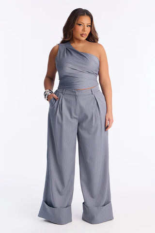 Timeless Straight Leg Pinstripe Trouser