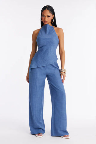 Irene Halter Asymmetrical Pant Set