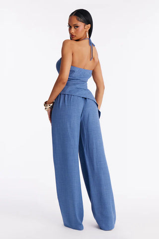 Irene Halter Asymmetrical Pant Set