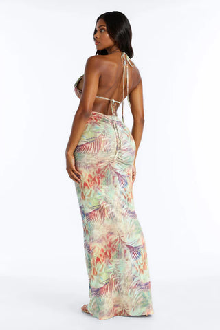Tropic Tease Cut Out Maxi Dress