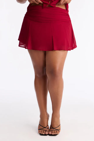 Remi Chiffon Ruched Mini Skirt