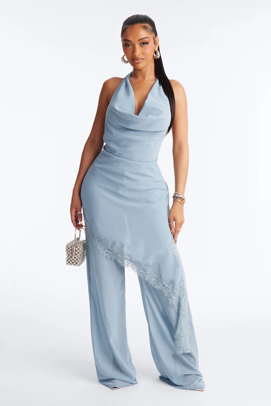 Gia Asymmetrical Lace Jumpsuit
