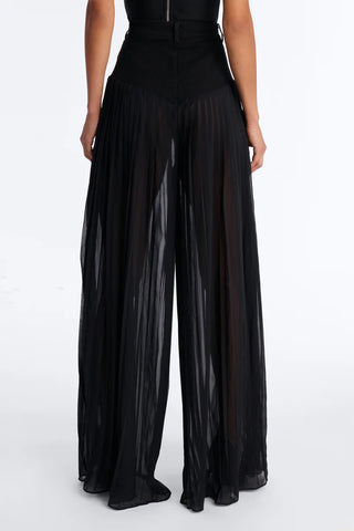 Dania Pleated High Waisted Wide Leg Pant - black