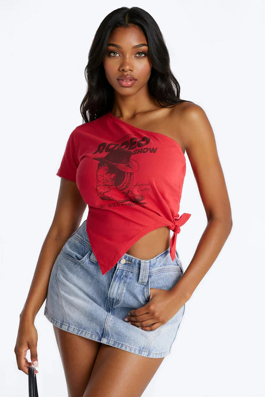 Rodeo Show One Shoulder Tee