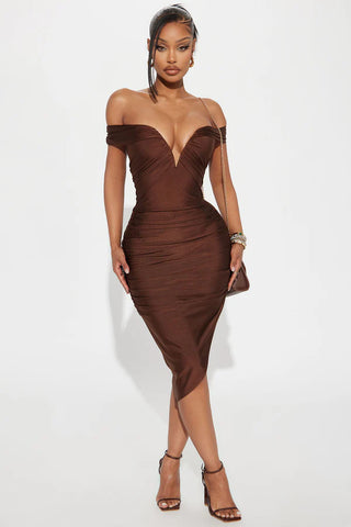 Rosalinda Off Shoulder Midi Dress