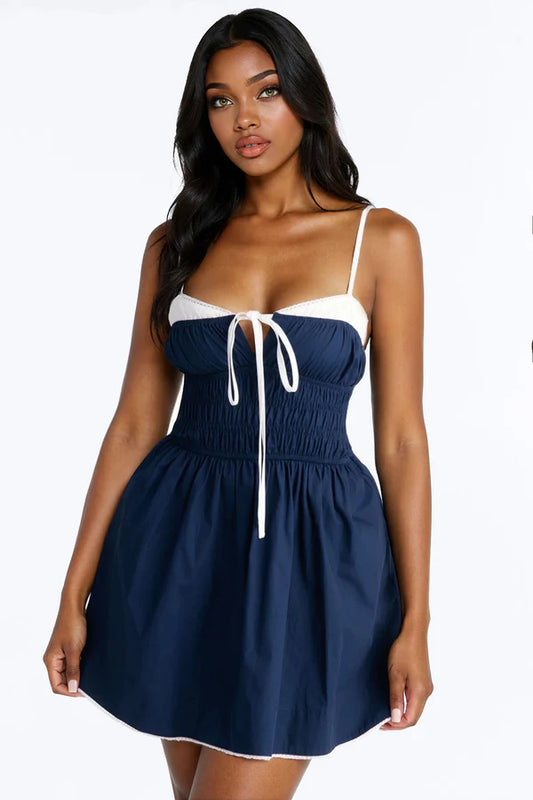 Avery Smocked Poplin Mini Dress