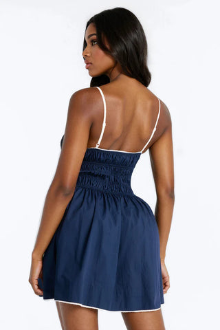 Avery Smocked Poplin Mini Dress