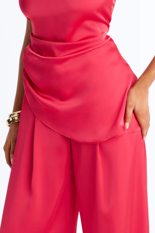 Corinna Sleeveless Satin Pant Set