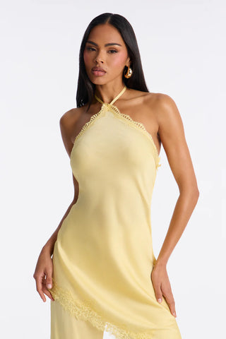 Bella Rose Draped Lace Trim Jumpsuit