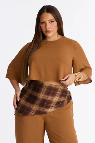 Melanie 3 Piece Scarf Pant Set - Mocha