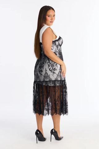 Tatiana Lace Shirt Midi Dress