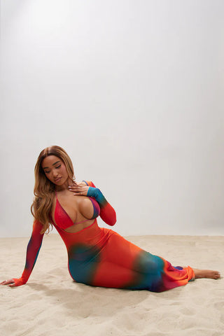 Summers In Tulum Mesh 3 Piece Sunsuit Set