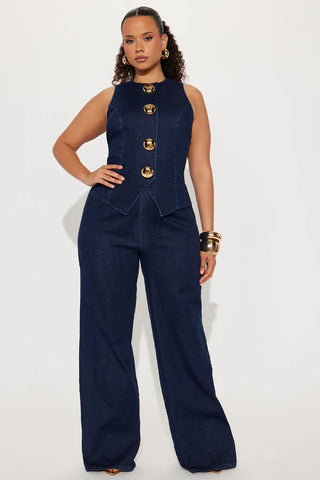 Sonya Denim Jumpsuit - Indigo