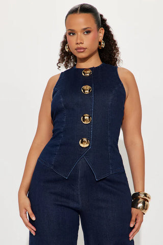 Sonya Denim Jumpsuit - Indigo