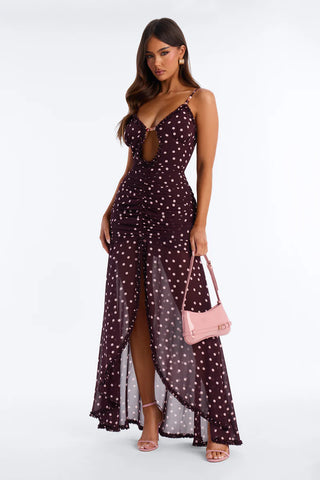 Pippa Polka Dot Chiffon Maxi Dress