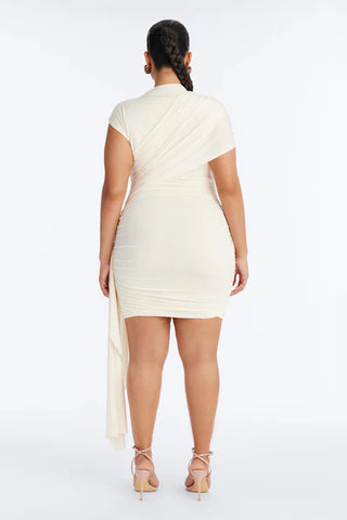 Veronica Ruched Draped Mini Dress
