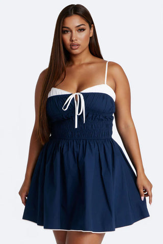 Avery Smocked Poplin Mini Dress