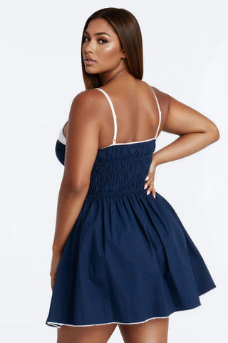Avery Smocked Poplin Mini Dress