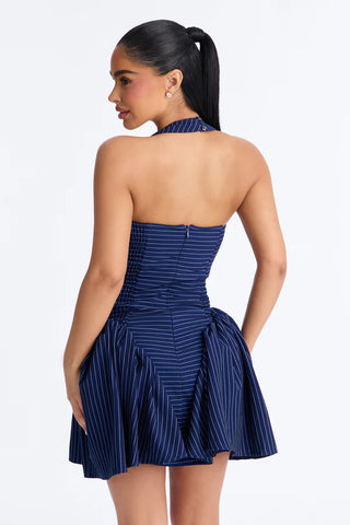 Emery Sleeveless Pinstripe Mini Dress - Navy