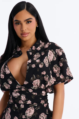 Joelle Short Sleeve Floral Mini Dress