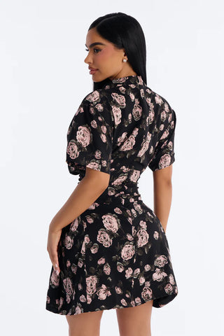 Joelle Short Sleeve Floral Mini Dress