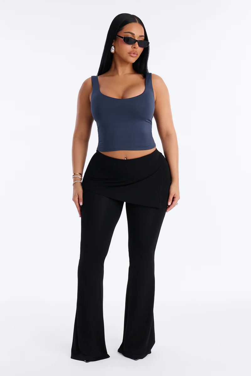 Wrapped Up Asymmetrical Skirt Flare Pant