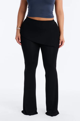 Wrapped Up Asymmetrical Skirt Flare Pant