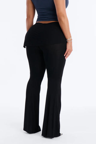 Wrapped Up Asymmetrical Skirt Flare Pant