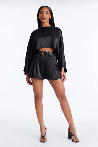 Kamilla Satin Belted Short Set