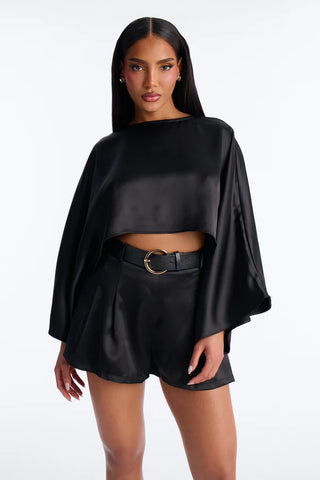 Kamilla Satin Belted Short Set