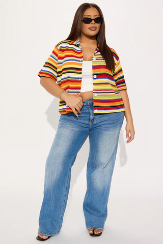 Vivid Dreams Short Sleeve Crochet Cardigan