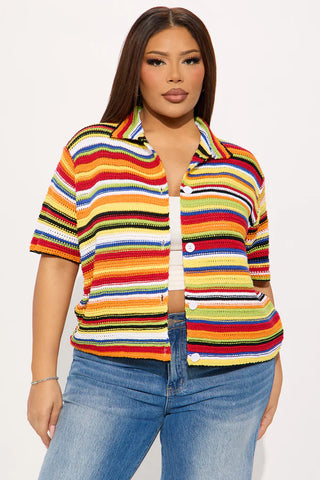 Vivid Dreams Short Sleeve Crochet Cardigan