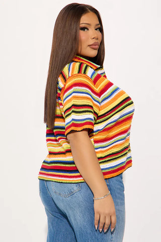 Vivid Dreams Short Sleeve Crochet Cardigan