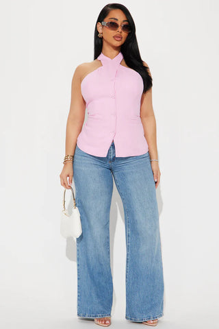 No Small Talk Linen Vest