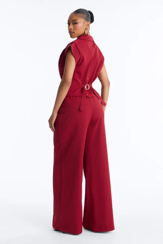 Feeling Polished Cinched Vest Pant Set