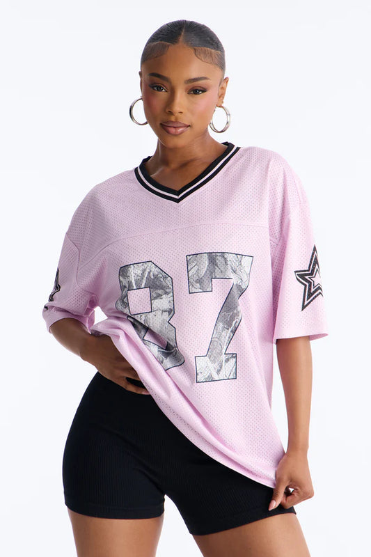 87 Pretty Play Camo Short Sleeve Jersey - Pink