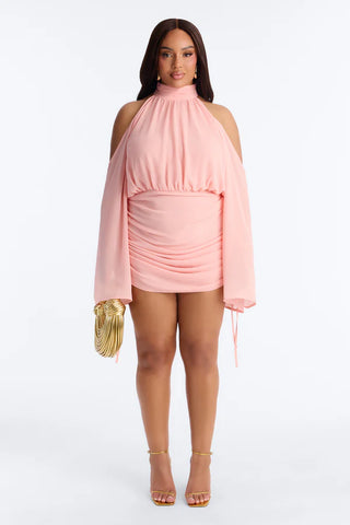 Kyra Cold Shoulder Chiffon Mini Dress