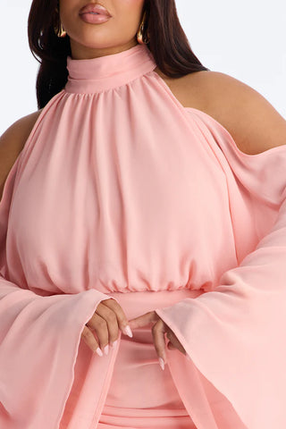 Kyra Cold Shoulder Chiffon Mini Dress