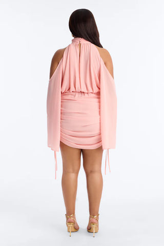 Kyra Cold Shoulder Chiffon Mini Dress